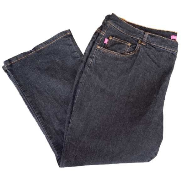 Natural Fit Womens Jeans Woman Within Plus Size 24W Petite Dark Wash Black Blue - Picture 11 of 14